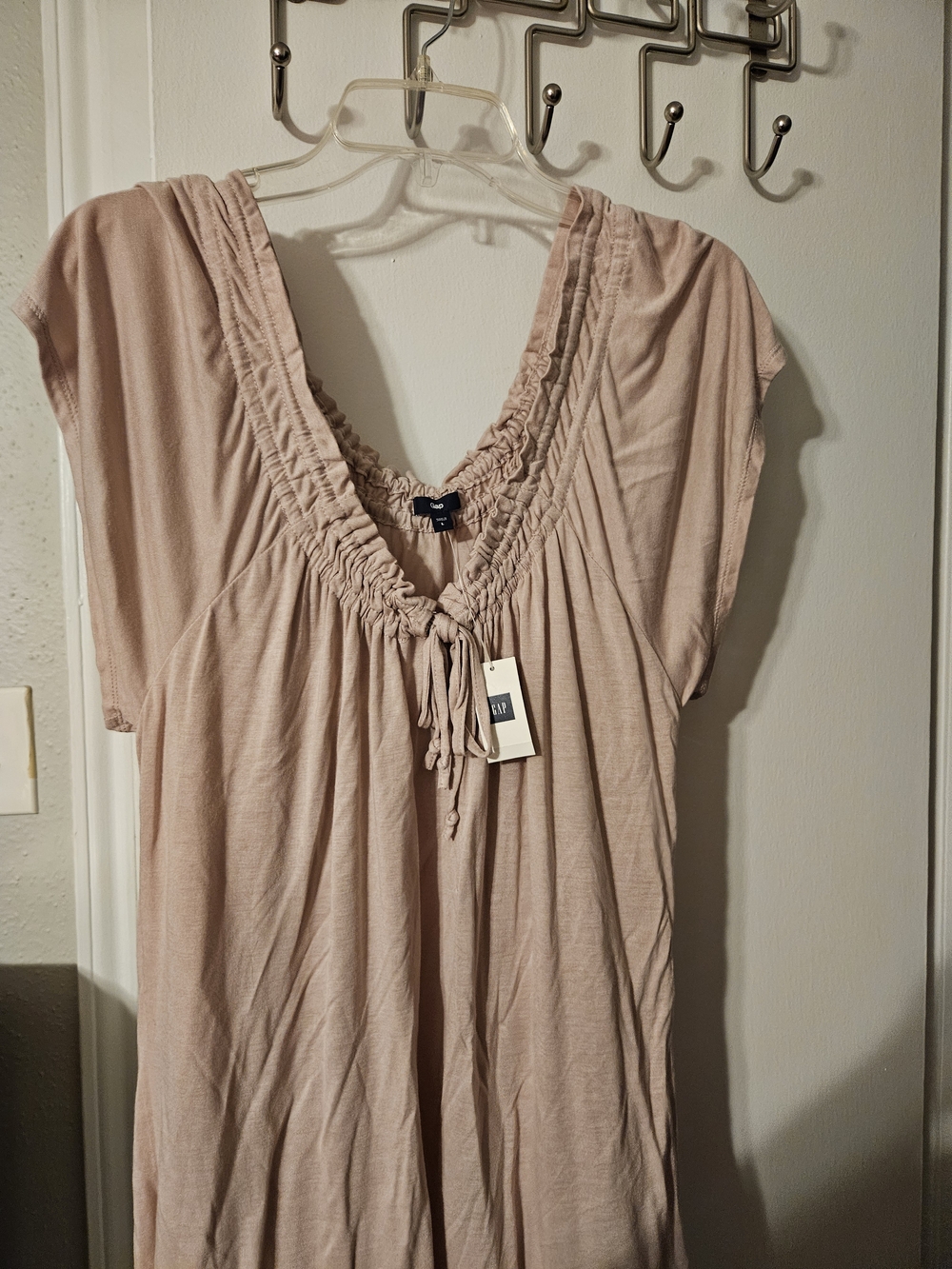 GAP Light Mauve Pink Peasant-Style Blouse
